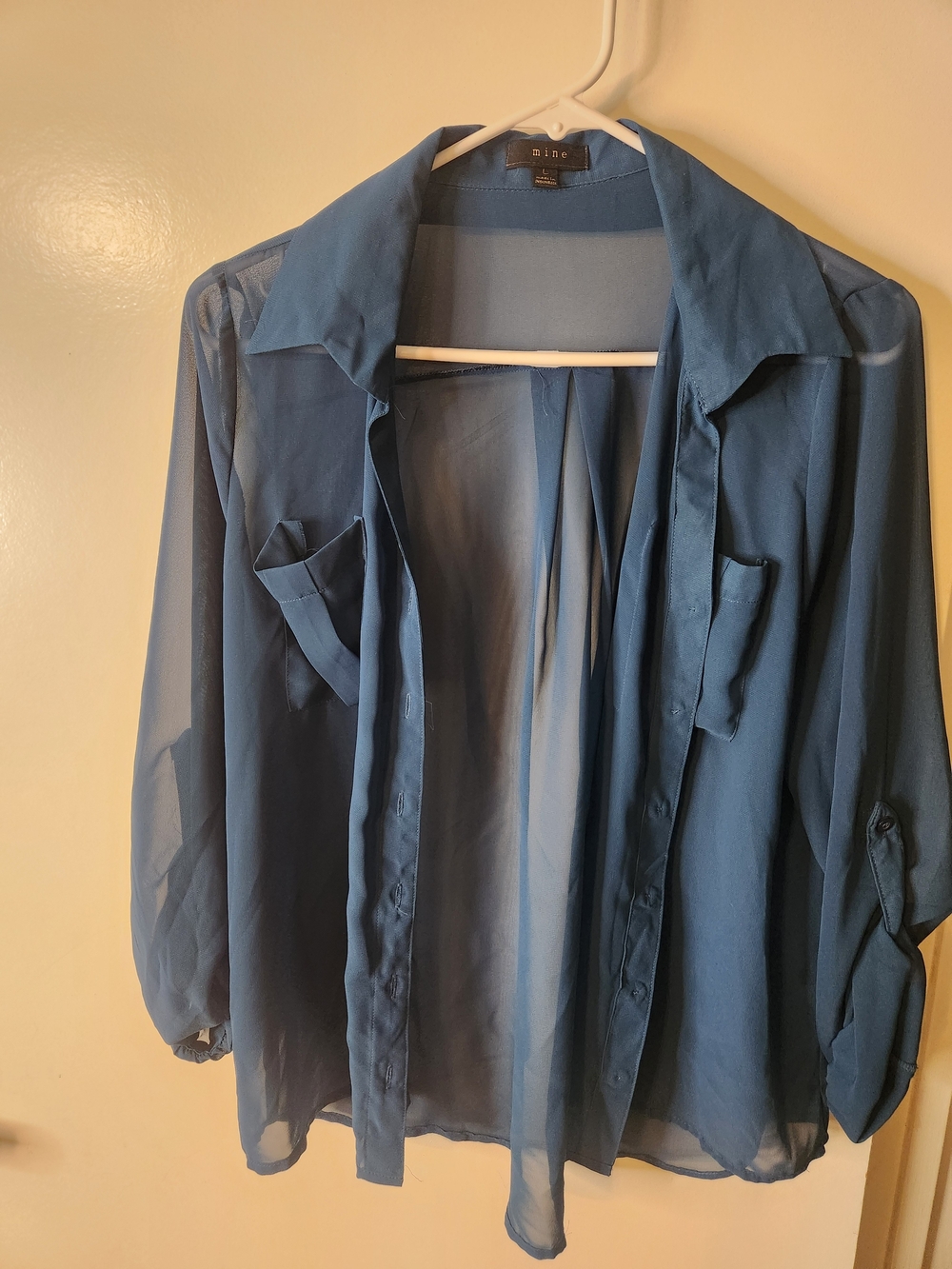 mine Lightweight Sheer Teal-Blue Shirt